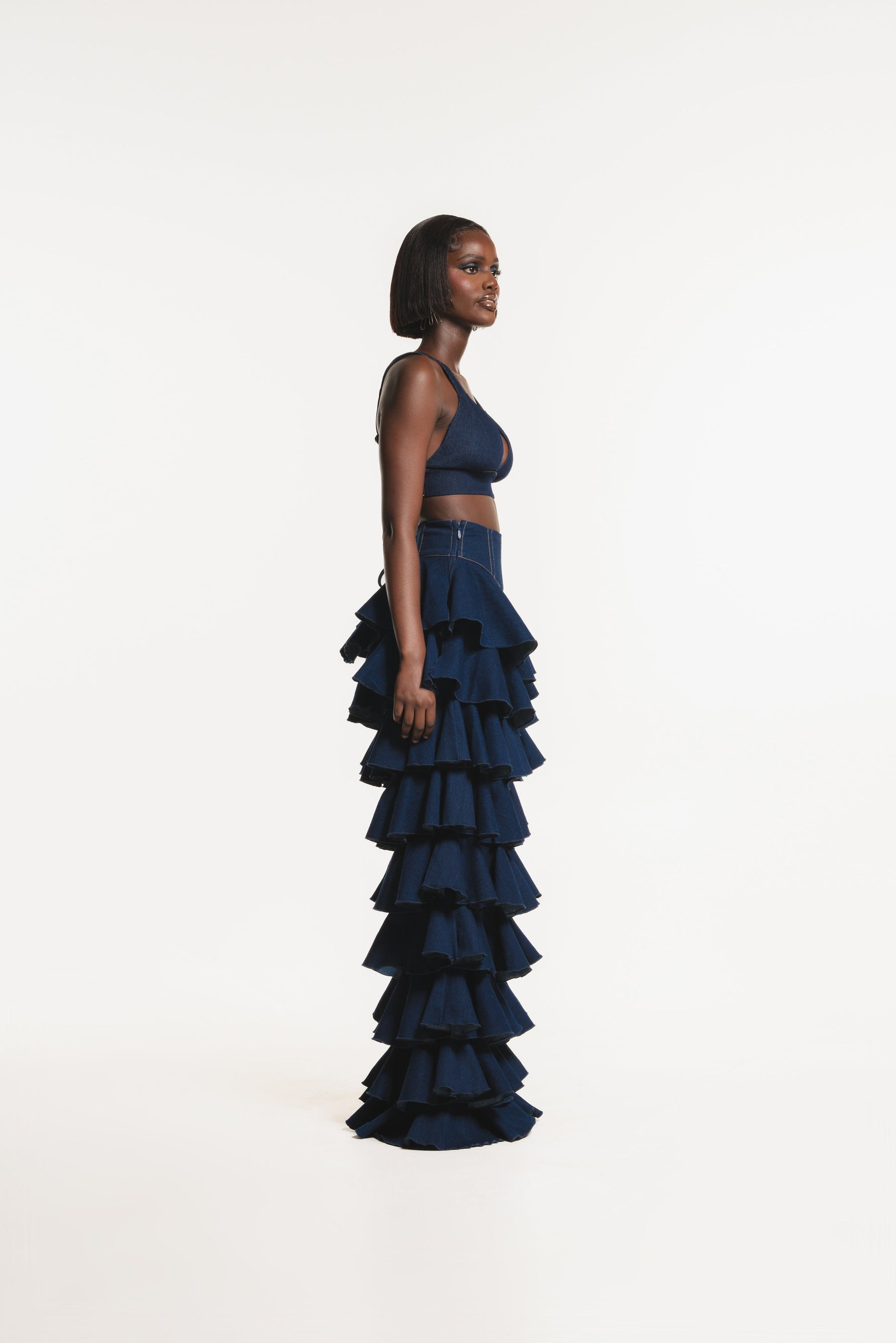 Denim DARIA Ruffle Pants