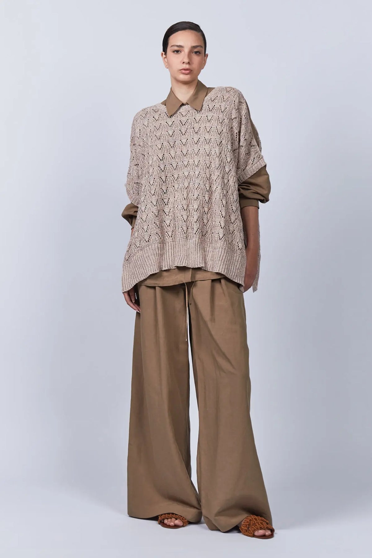 Baylee Poncho | Rose Melange