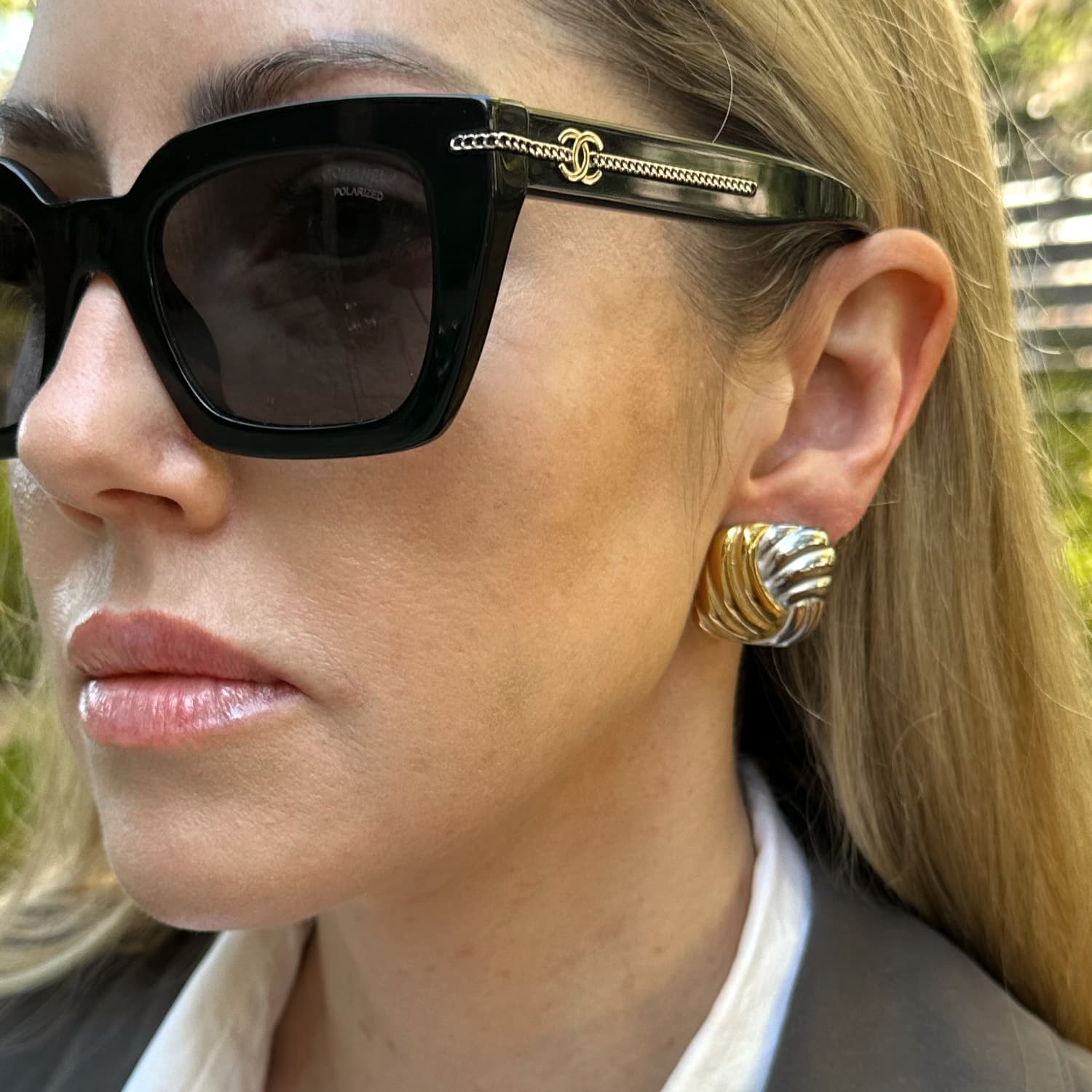 Two Tone Modern Earring