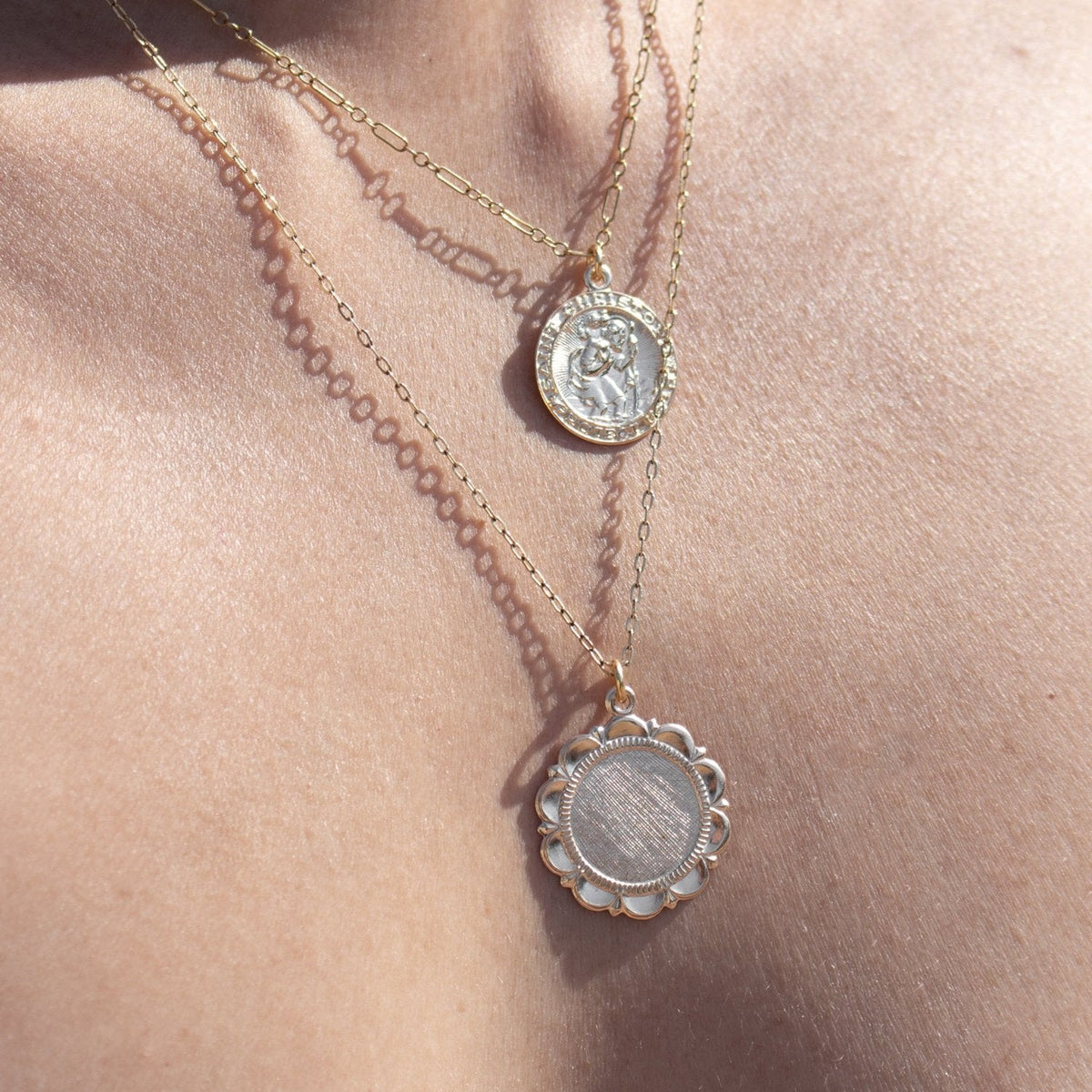 Bleeker Gold Charm Pendant Chain Necklace Delicate