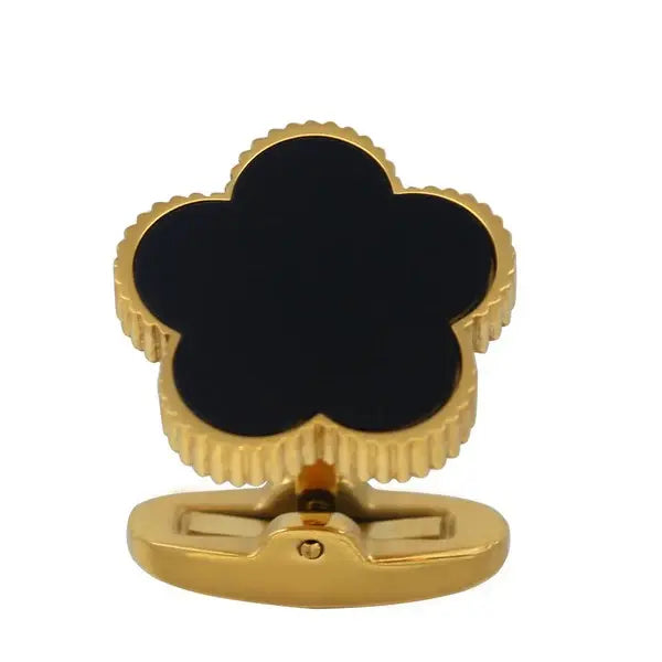 Noir Mother of Pearl Clover Cufflinks