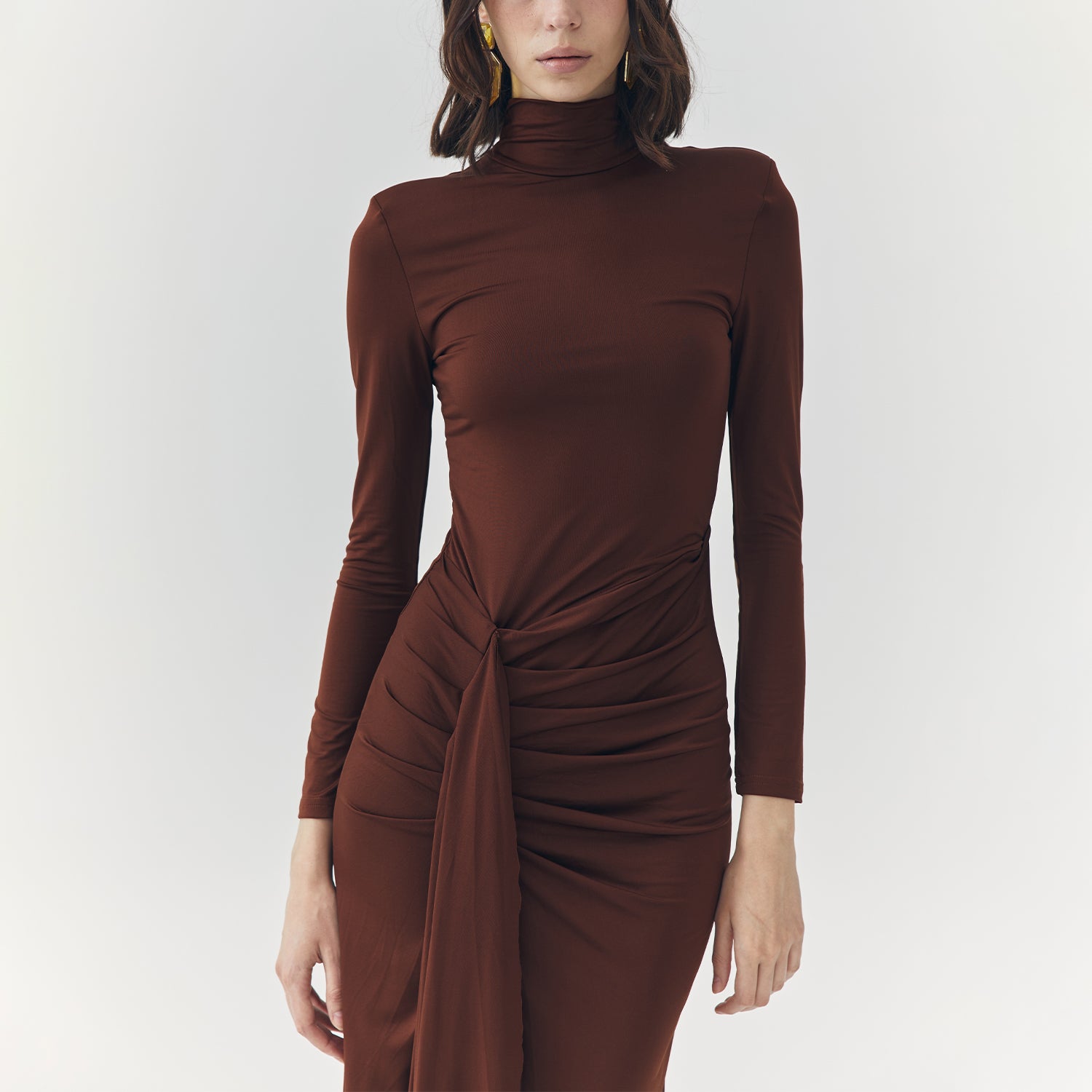 EVANGELINE TURTLENECK MAXI DRESS