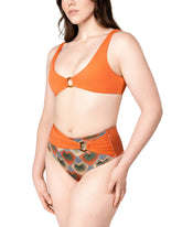 Palm Mirage High-Rise Bikini Bottom in Spanish Orange