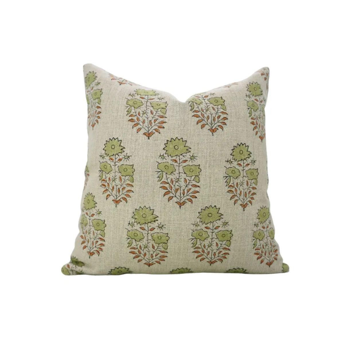 Decorative Block Print Thick Linen Table Pillow Cover- Mayra