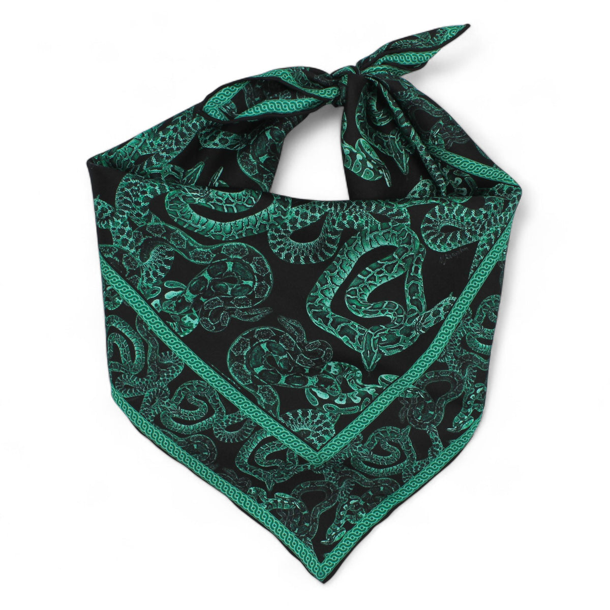 Silk Serpent Noir Scarf - Small