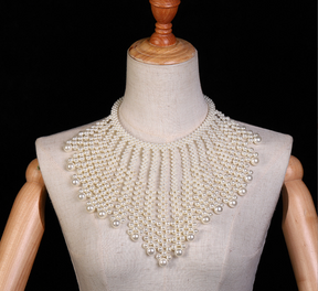 Heavy industry pearl shawl layered tribal wind hollow woven sexy body chain