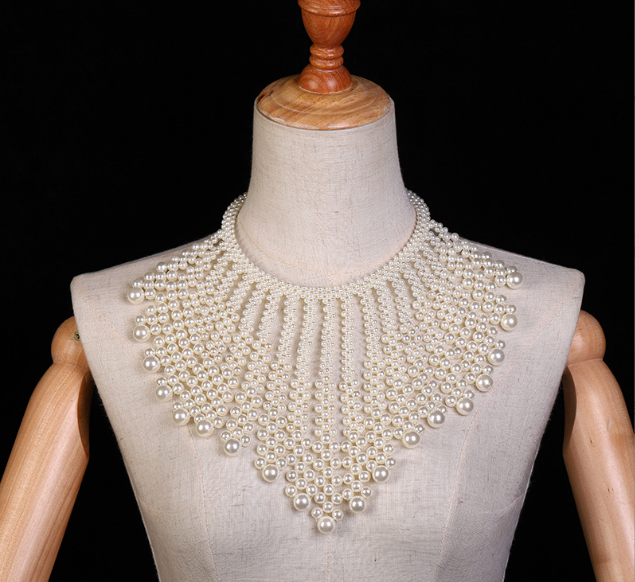 Heavy industry pearl shawl layered tribal wind hollow woven sexy body chain