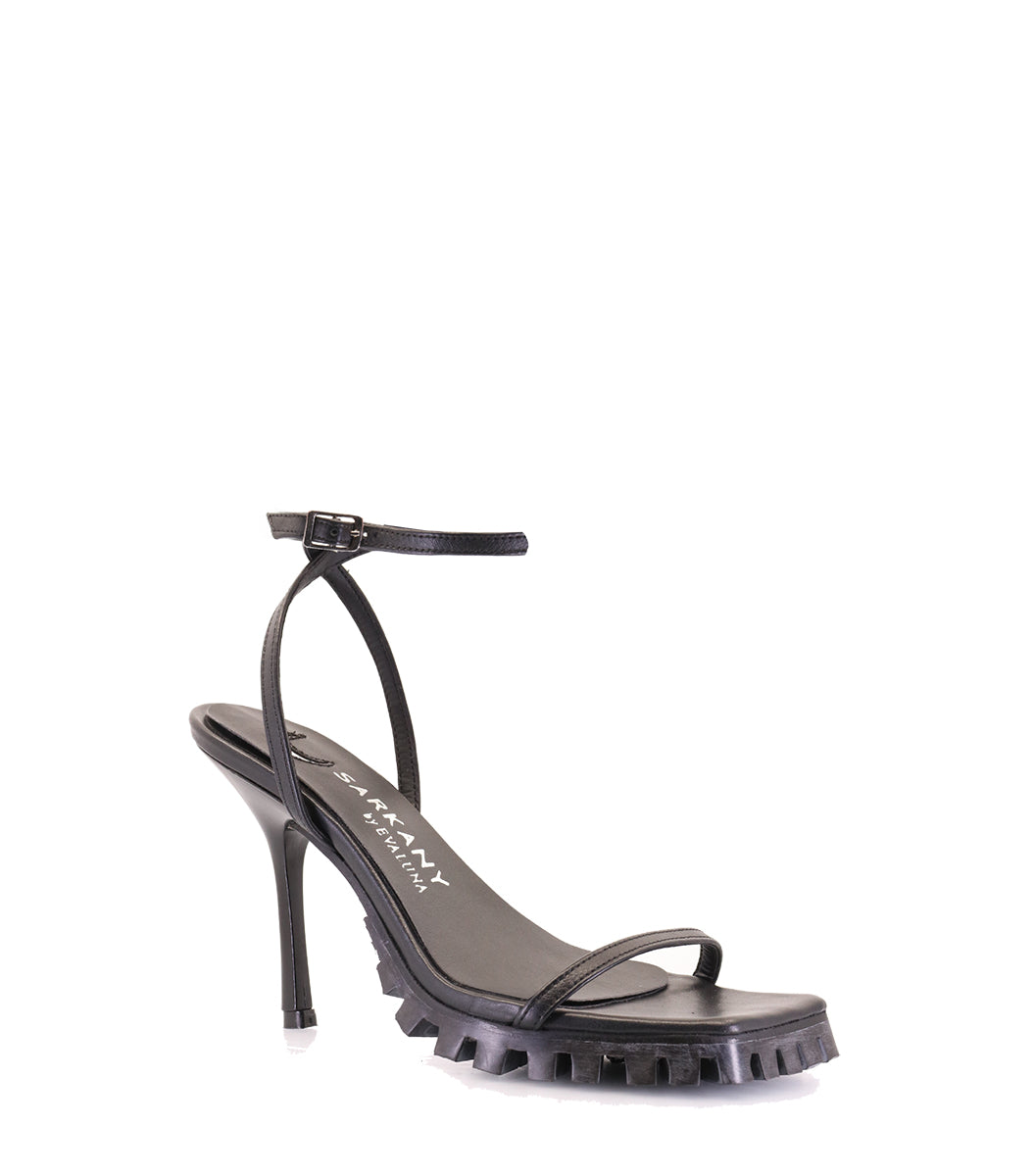 Sleek Black Strappy Heels Fresh