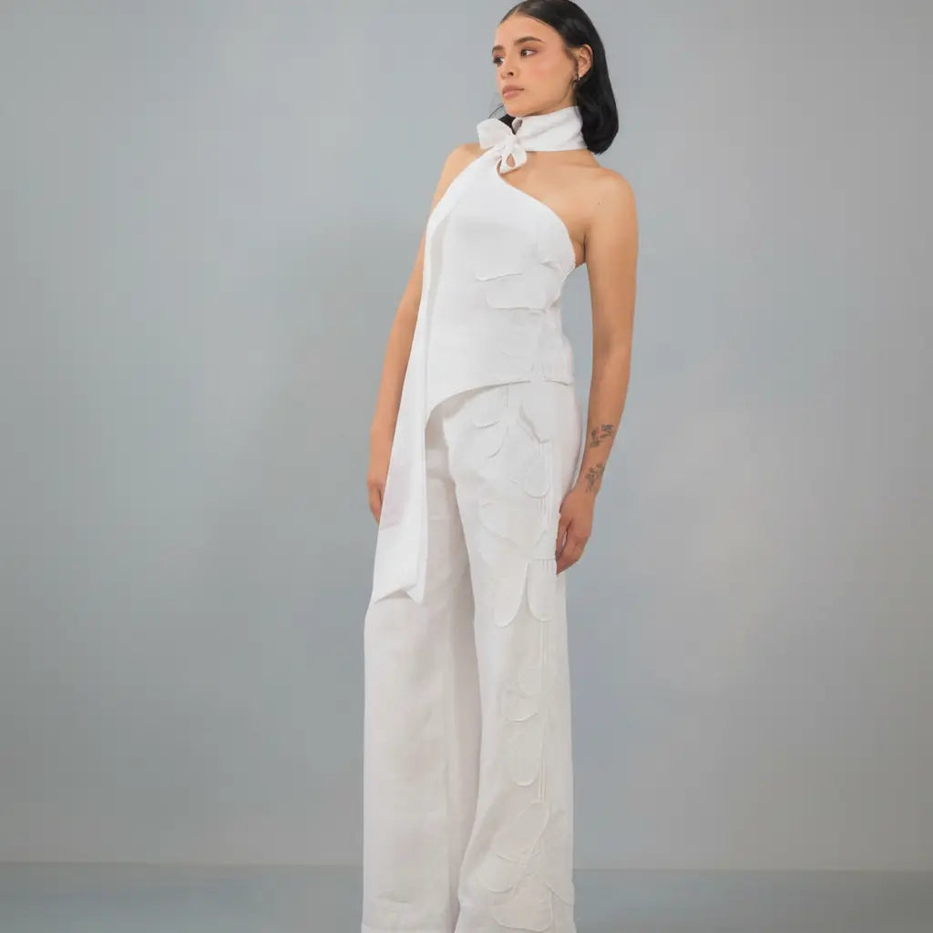 HERENCIA by PASALUMAC – Zenú-Inspired Halter Top & Wide-Leg Set