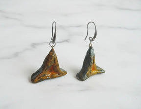 Wii Sculptural Earrings - Matte Steel (triangular/boat Geometry)