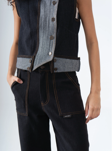 Cuffed Denim Pants