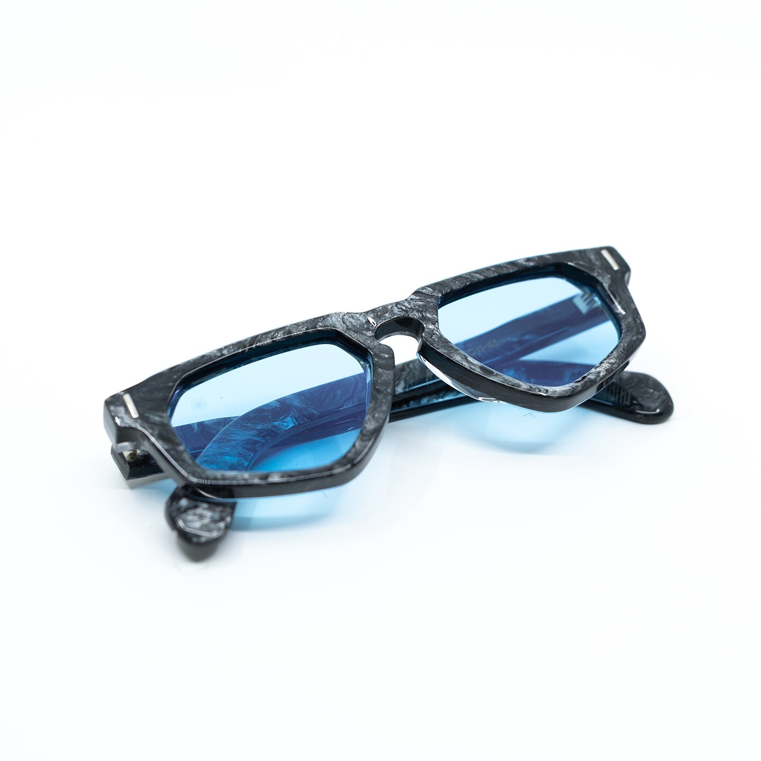 Avitio Sunglasses with Marble Frame & Light Blue Lens