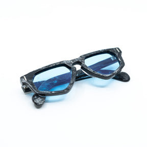 Avitio Sunglasses with Marble Frame & Light Blue Lens