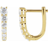 1/2 CT Natural Diamond 12.95 mm Hoop Earrings In 14K Gold