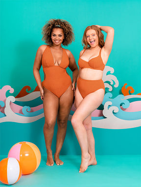 Curvy Kate Holiday Crush Non-wired Plunge Swimsuit Rust