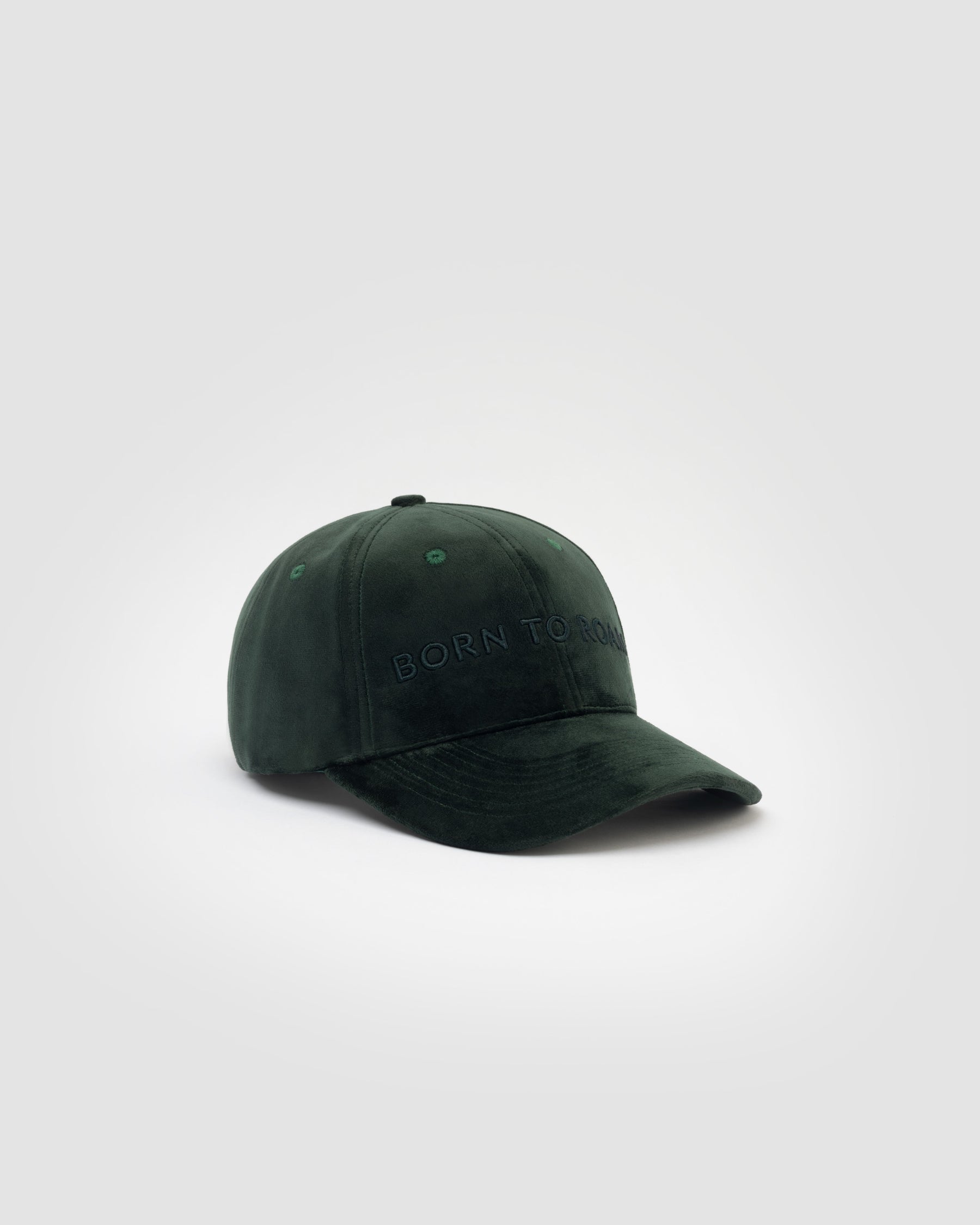 Queens Velvet Baseball Cap - Dark Green