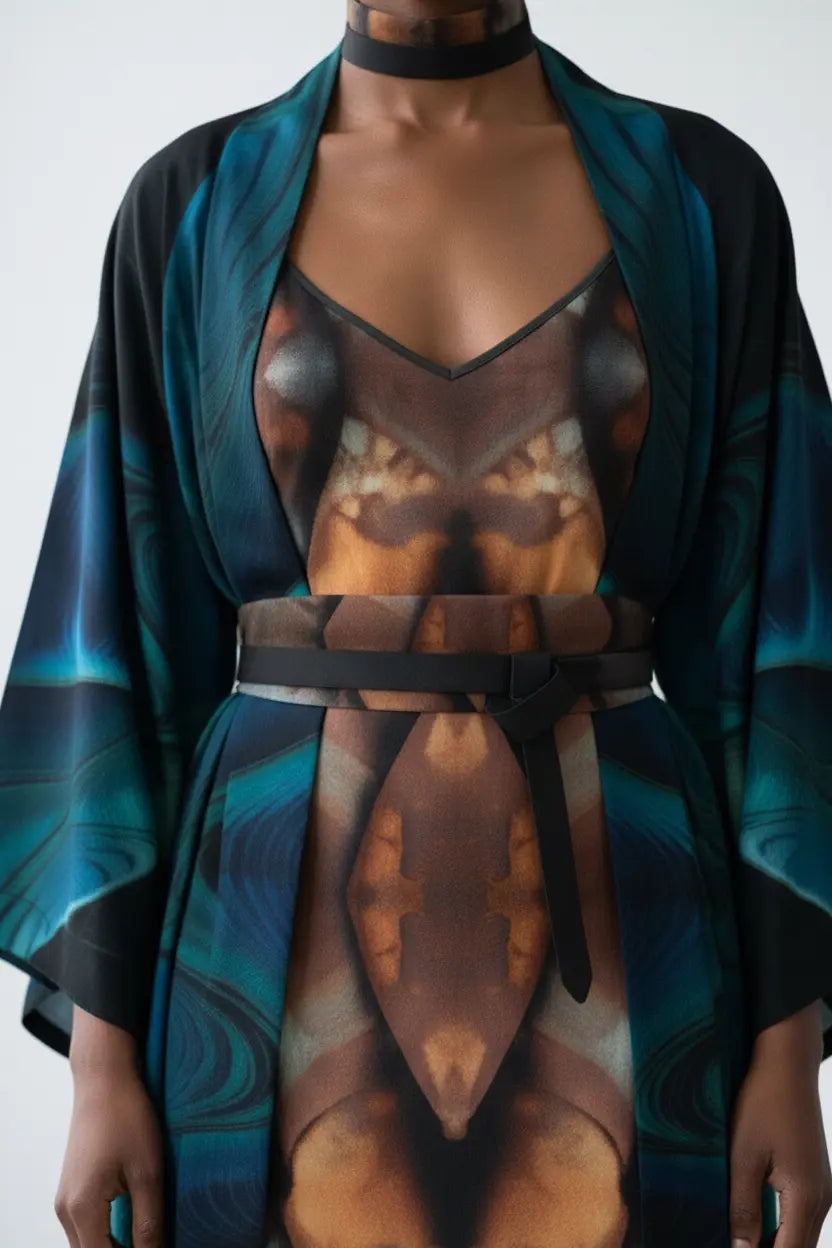 Reflection's Silk Kimono Robe