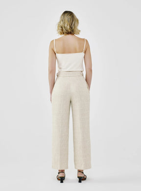 Fancy Tweed High-Waist Tailored Pants