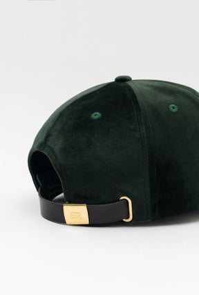 Queens Velvet Baseball Cap - Dark Green