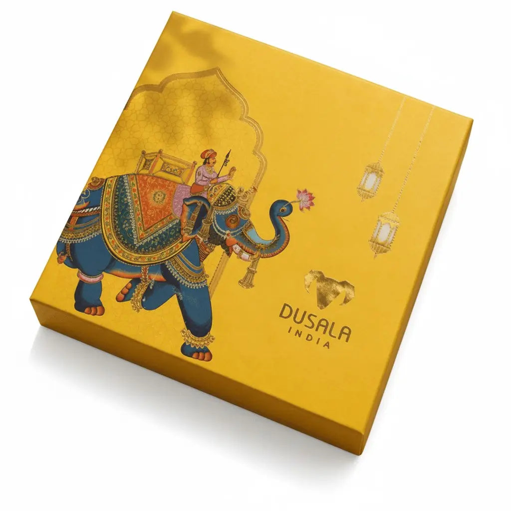 Royal Elephant Red Stole Heritage Gift Box