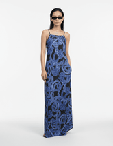 Silk Serpent Noir Maxi Dress