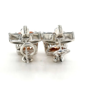 Elegant Cushion cut champaigne earrings