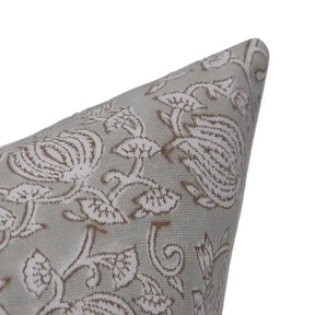 Decorative Handmade Block Print Thick Cotton White Pillow Cover - 6 Kamal