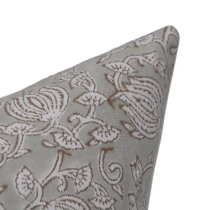 Decorative Handmade Block Print Thick Cotton White Pillow Cover - 6 Kamal
