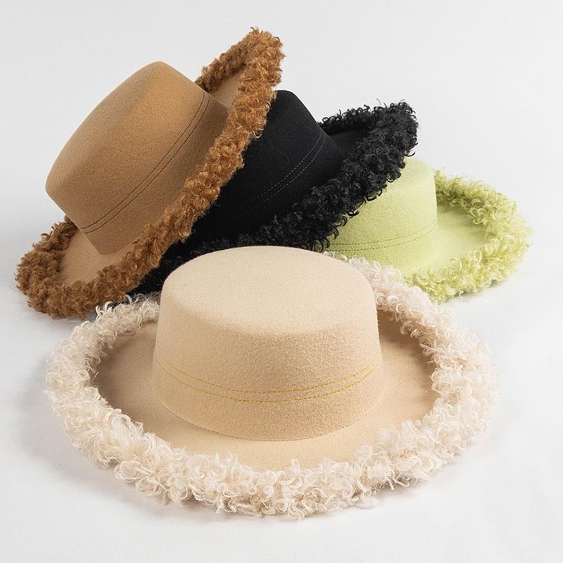 Faux Fur Rim Wool Hat