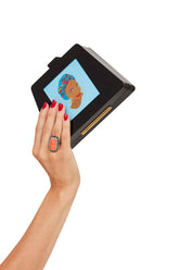 Molly Acrylic Triangular Box Cocktail Clutch w/strap