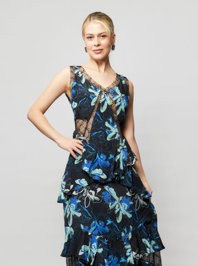 Alexa Orchid Silk Maxi Dress