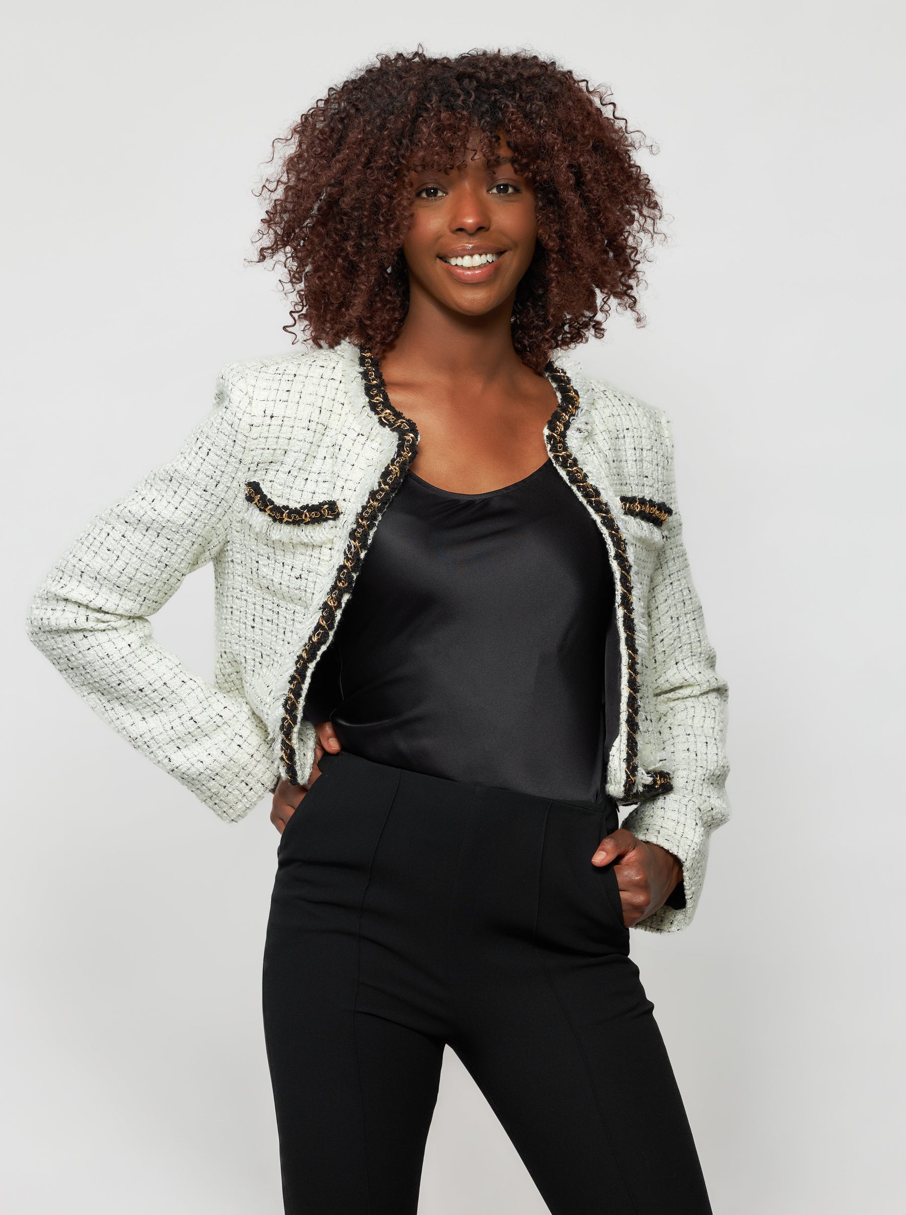Aret Tweed Bouclé Crop Jacket