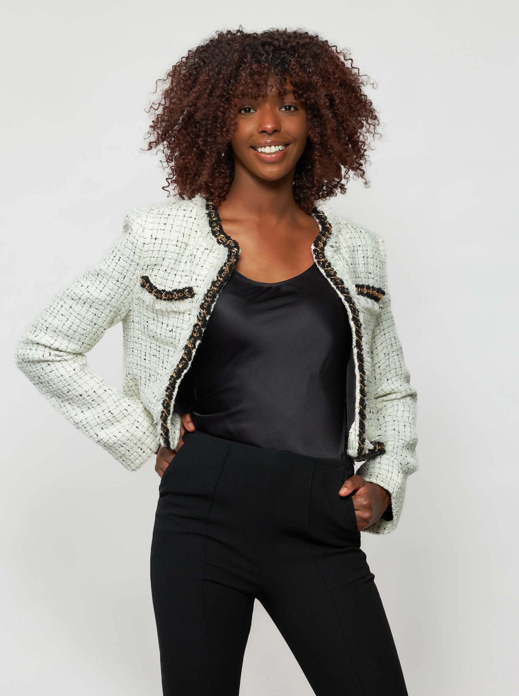 Aret Tweed Bouclé Crop Jacket