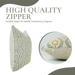 Floral Desgin Thick Linen Cushion Cover - Lehar