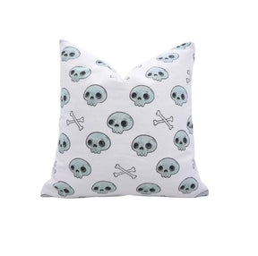 Natural Carved Thick Cotton White Pillow Cover - Skeleton
