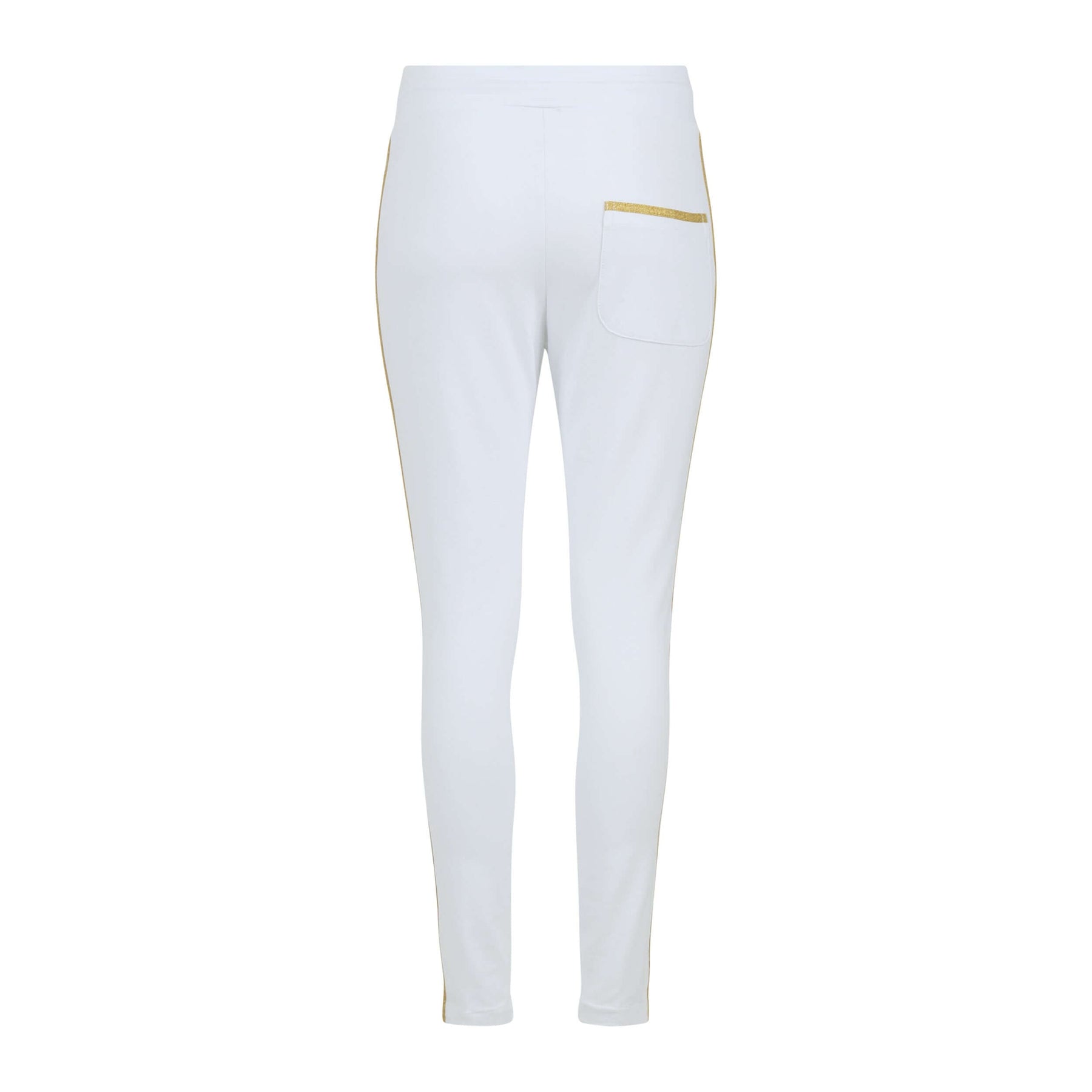 White W/ Gold Stripe Sweatpants