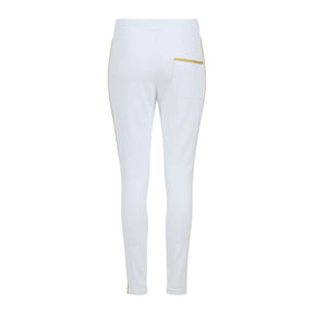 White W/ Gold Stripe Sweatpants