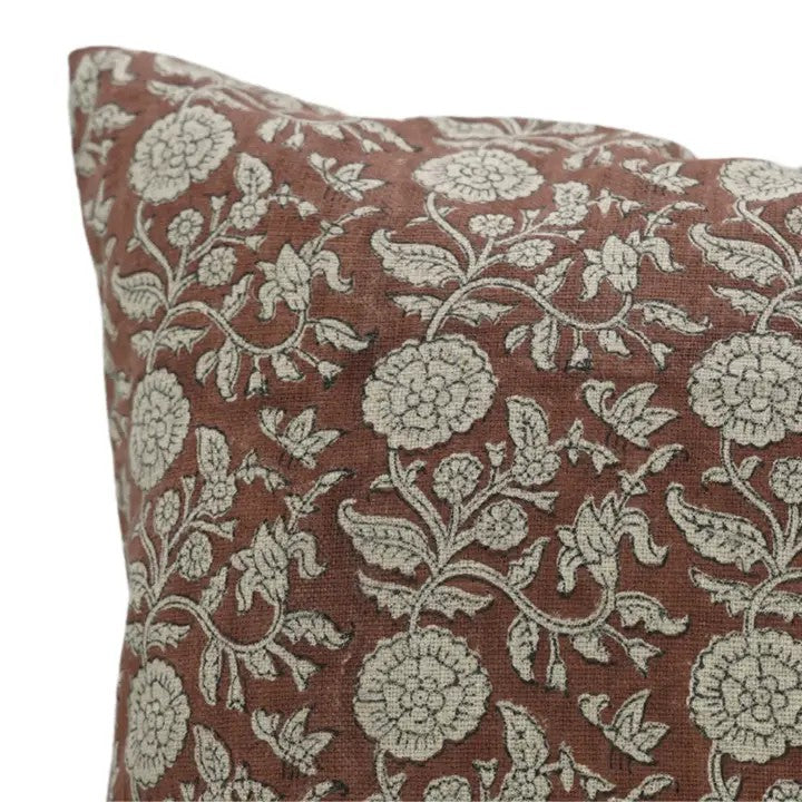Indian Block Print Handmade Thick Linen Cushion Cover - Shilong