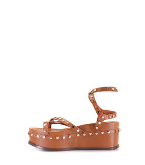 DION Studded Eco-Friendly Platforms Brown