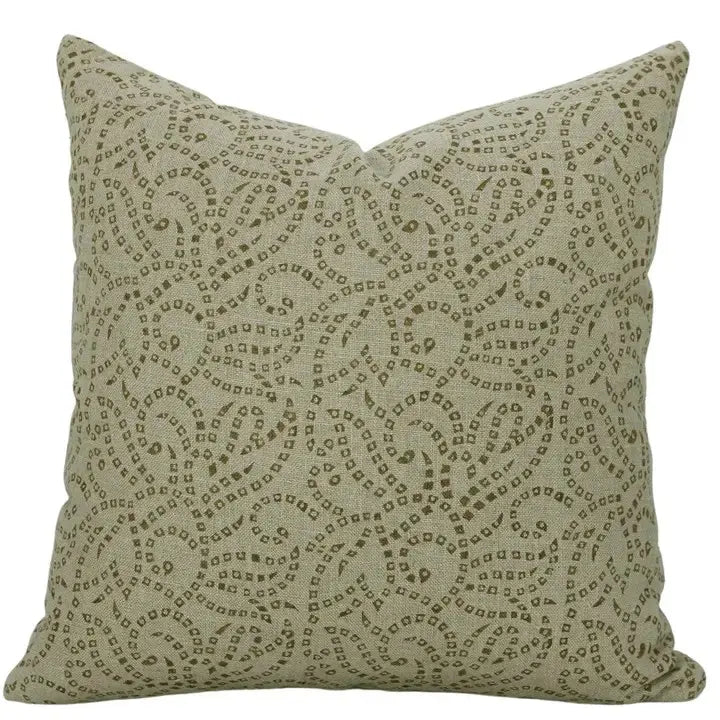 Handmade Block Print Boho Thick Linen Pillow Cover- Bandhej