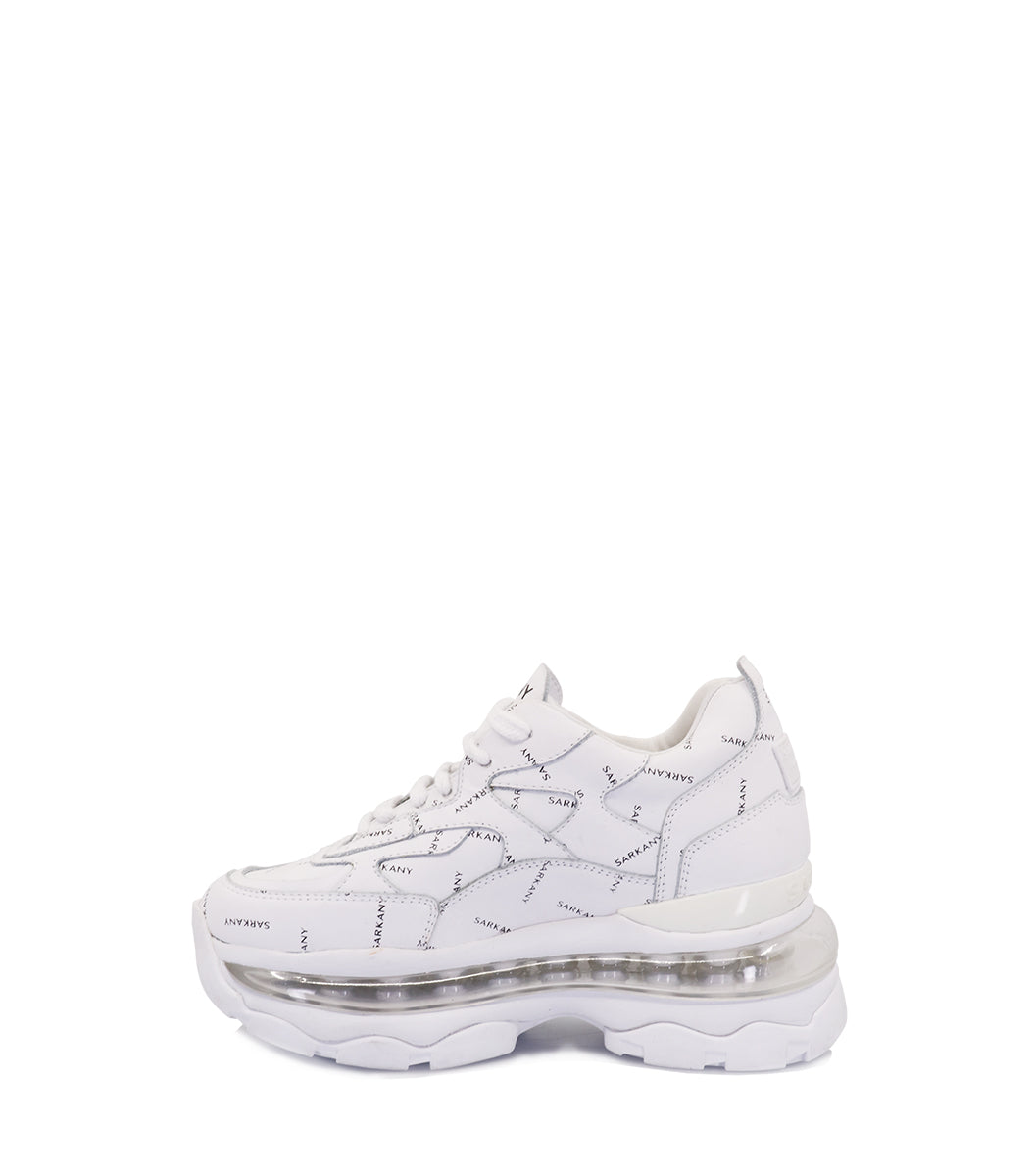 Sleek White Leather & Suede Sneakers Full