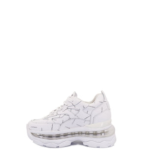 Sleek White Leather & Suede Sneakers Full