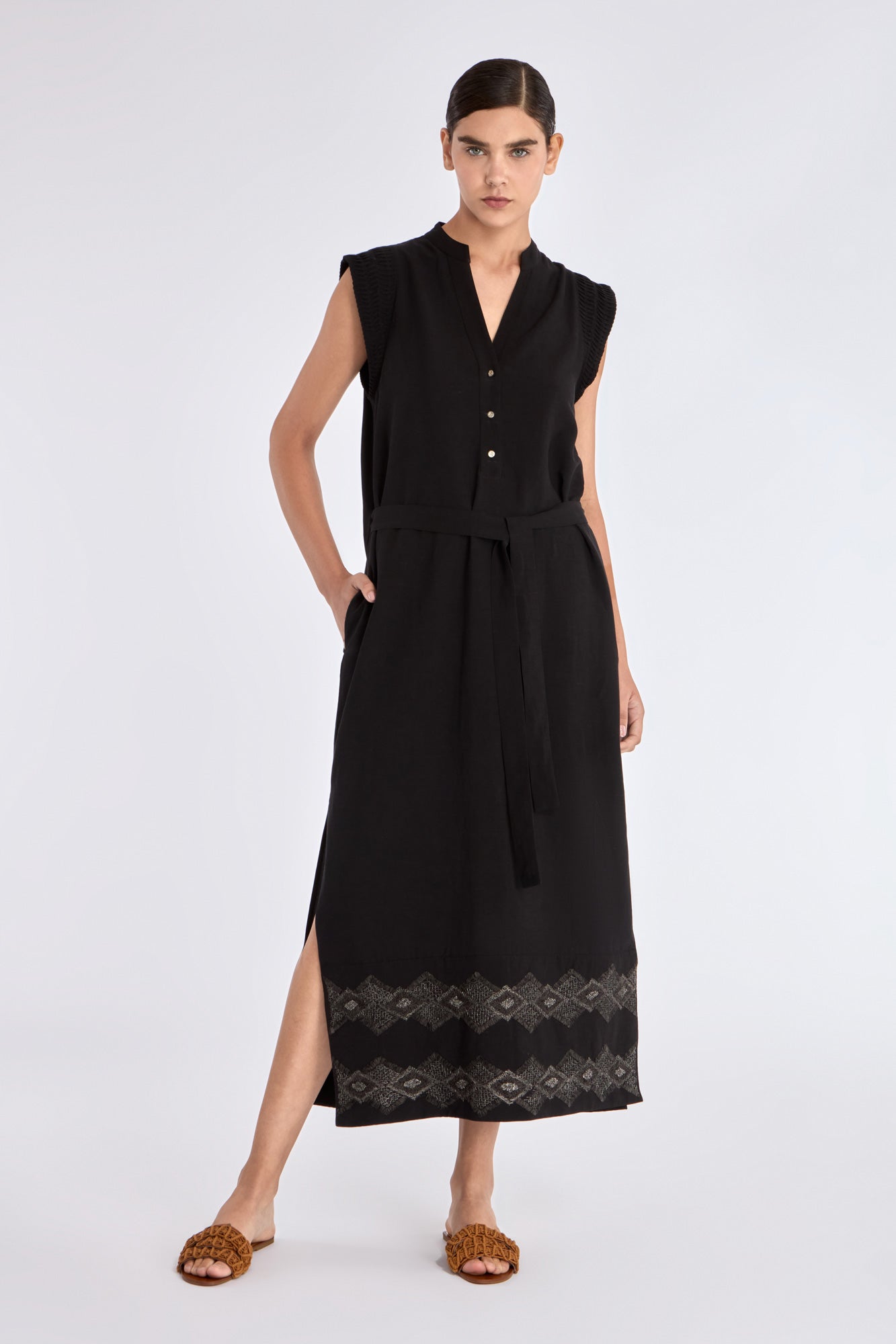 Denver Artisan Embroidered Dress | Black