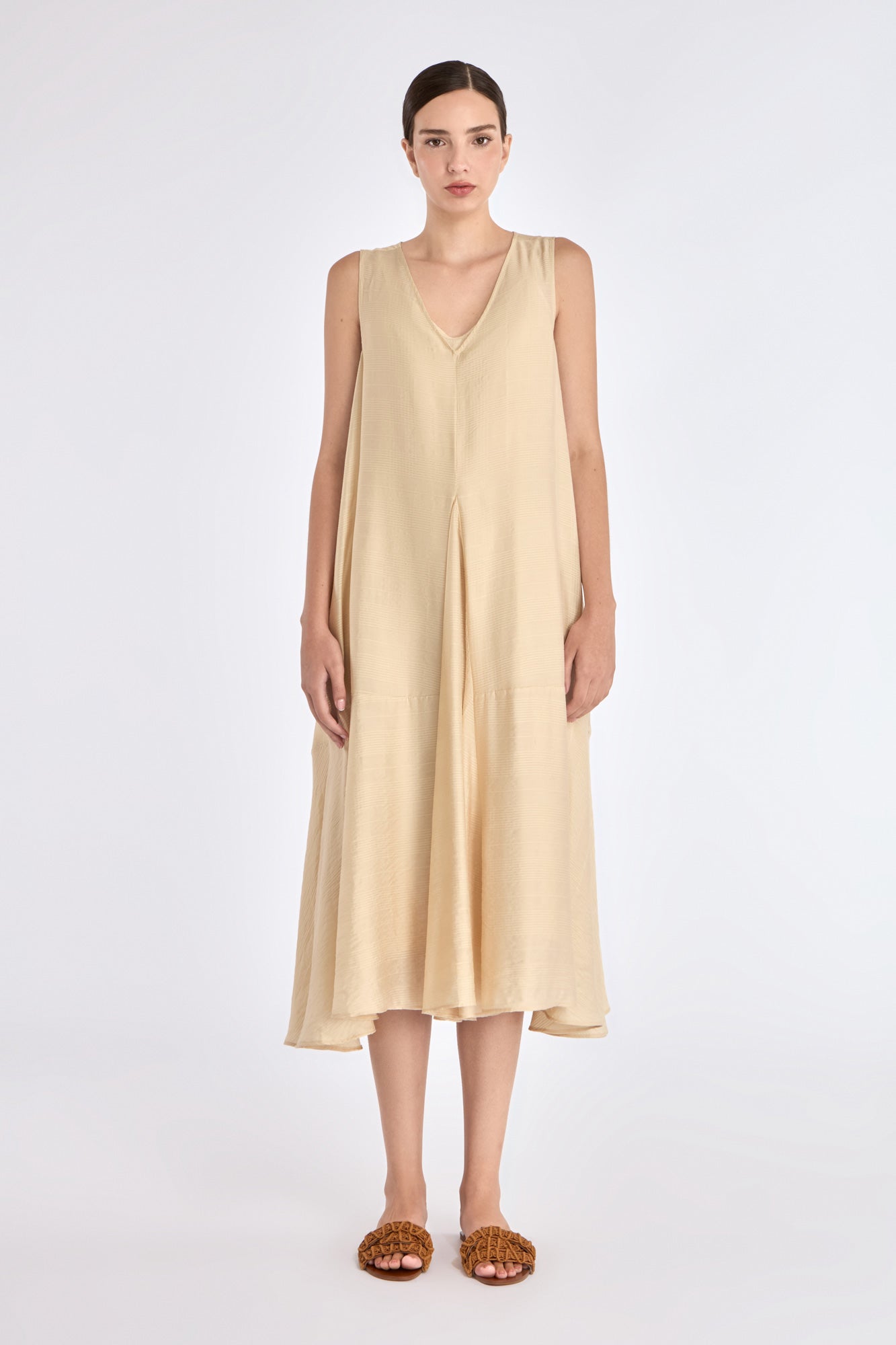 Lenox Godet Dress | Vanilla