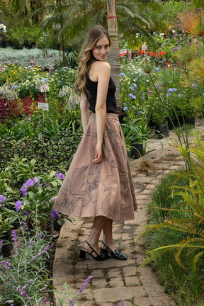 FALDA CORTES BOTANICA CAMEL