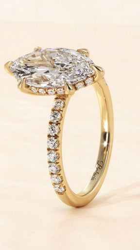 Marquise Diamond Hidden Halo Engagement Ring