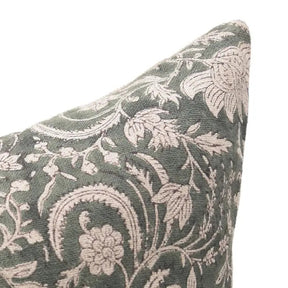 Hand Block Printed Thick Linen Room Pillow Cover - Kundanvan
