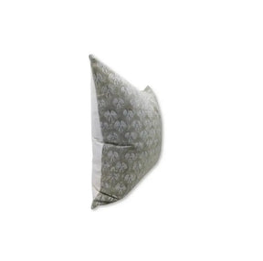 Bohemian Hand Block Printed Thick Cotton White Cushion Cover - Mashroom