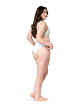 Palm Mirage Plunge Bikini Top in Bone White