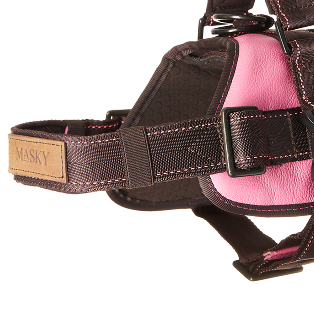 Mayo Leather Harness • Fuchsia ~ Brown